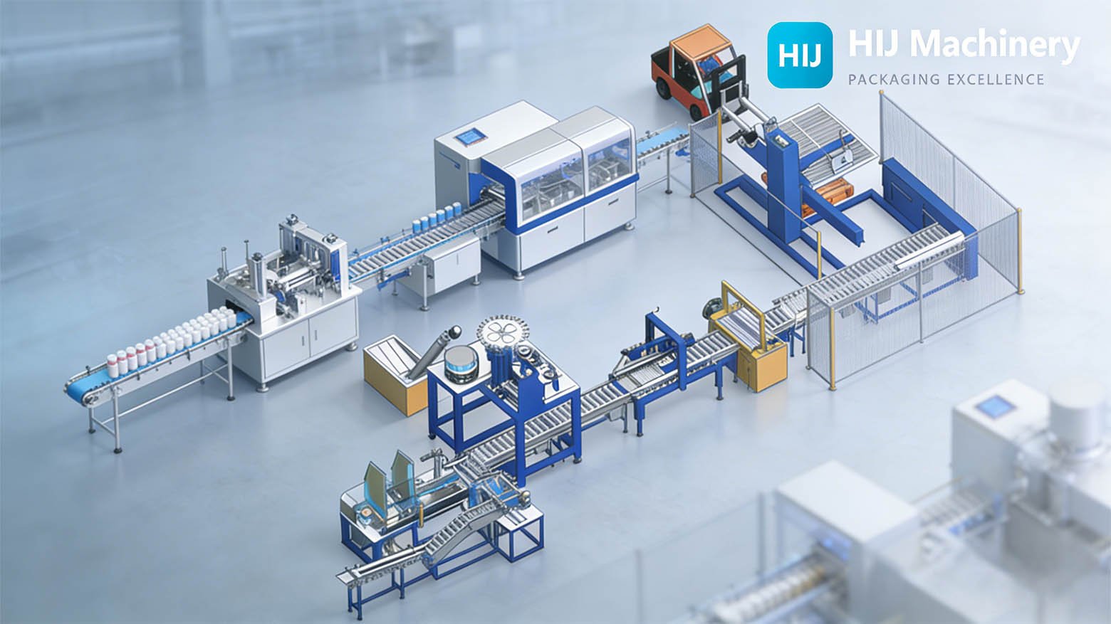Turnkey cosmetic packaging line designed for scalability — single integration accountability across filling, capping, and labeling stations