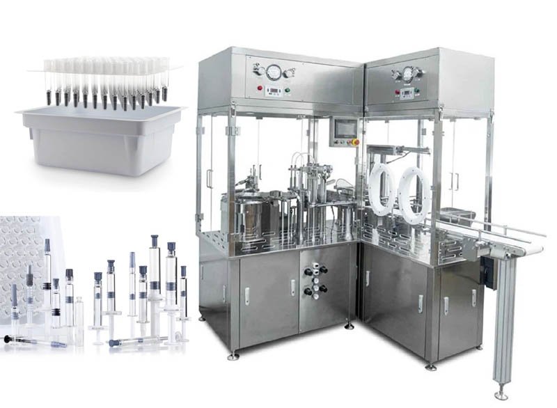 HIJ Aseptic Double Head Prefilled Syringe Vacuum Filling Machine