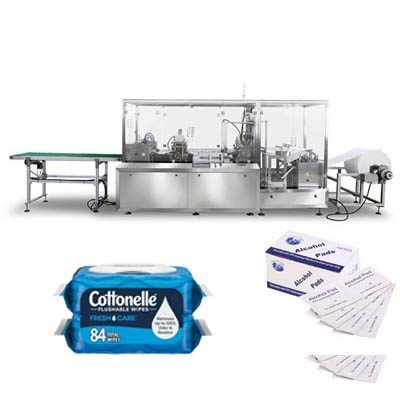 High speed wet wipes filling and packing machine for cosmetics