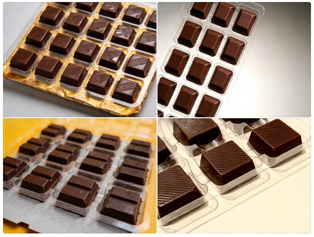 Perfectly sealed chocolate blister packs produced by a HIJ chocolate blister packing machine for a Middle Eastern confectionery leader.