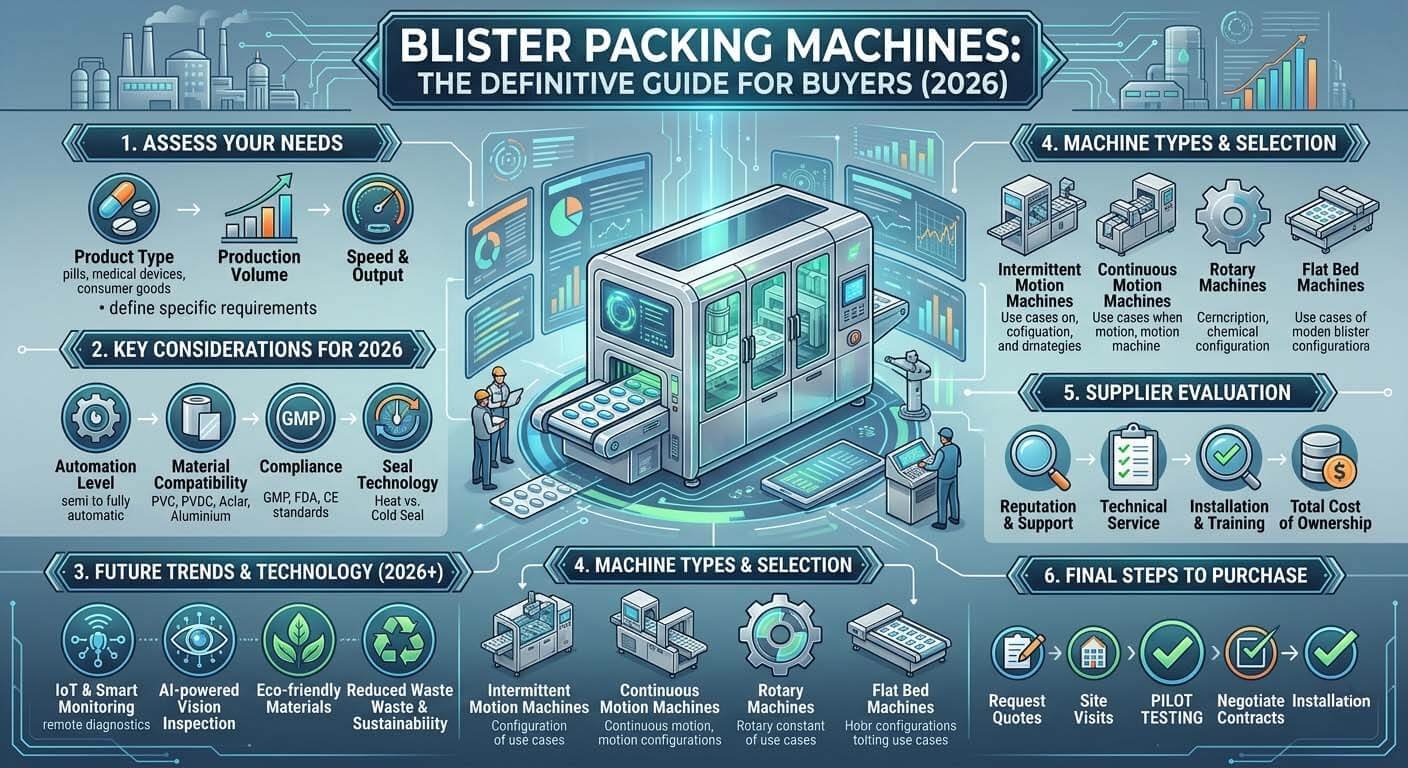 Complete blister packing machine for tablets and capsules production line — HIJ Machinery buyer guide hero image