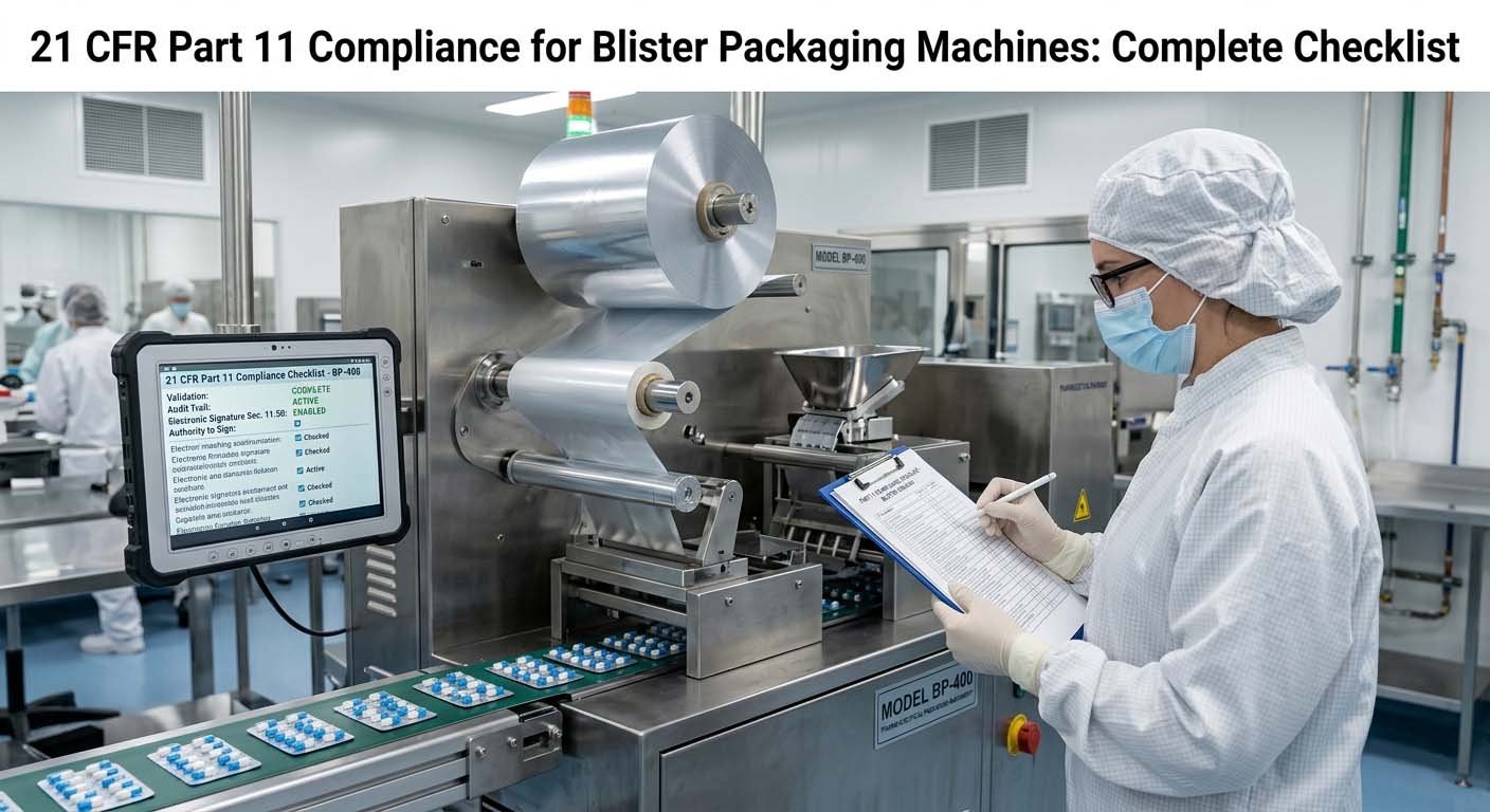 21 CFR Part 11 compliance checklist for blister packaging machine electronic records — audit trail and electronic signature requirements
