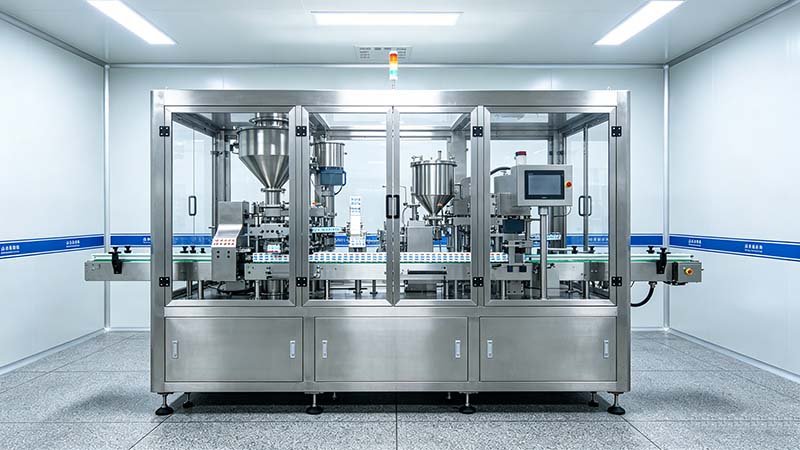 A professional pharmaceutical production room highlighting a complete setup to help users avoid common tablet blister machine buying mistakes.