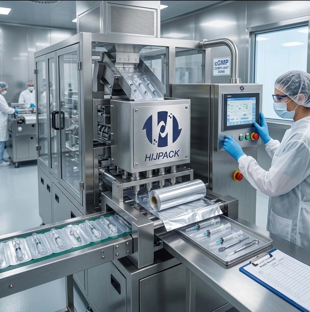 Dual-format pharmaceutical blister packaging machine configured for both tablet and capsule production with validated tooling changeover