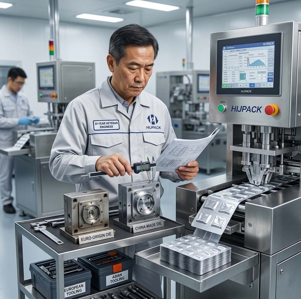 experienced engineer reviewing alu alu blister machine specifications before purchase decision