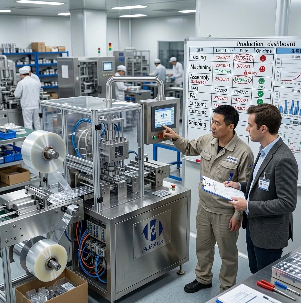 Turnkey capsule blister packaging line production schedule and lead time planning chart