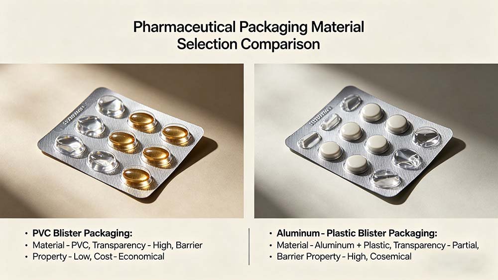 PVC vs alu alu cold form blister packaging side by side comparison