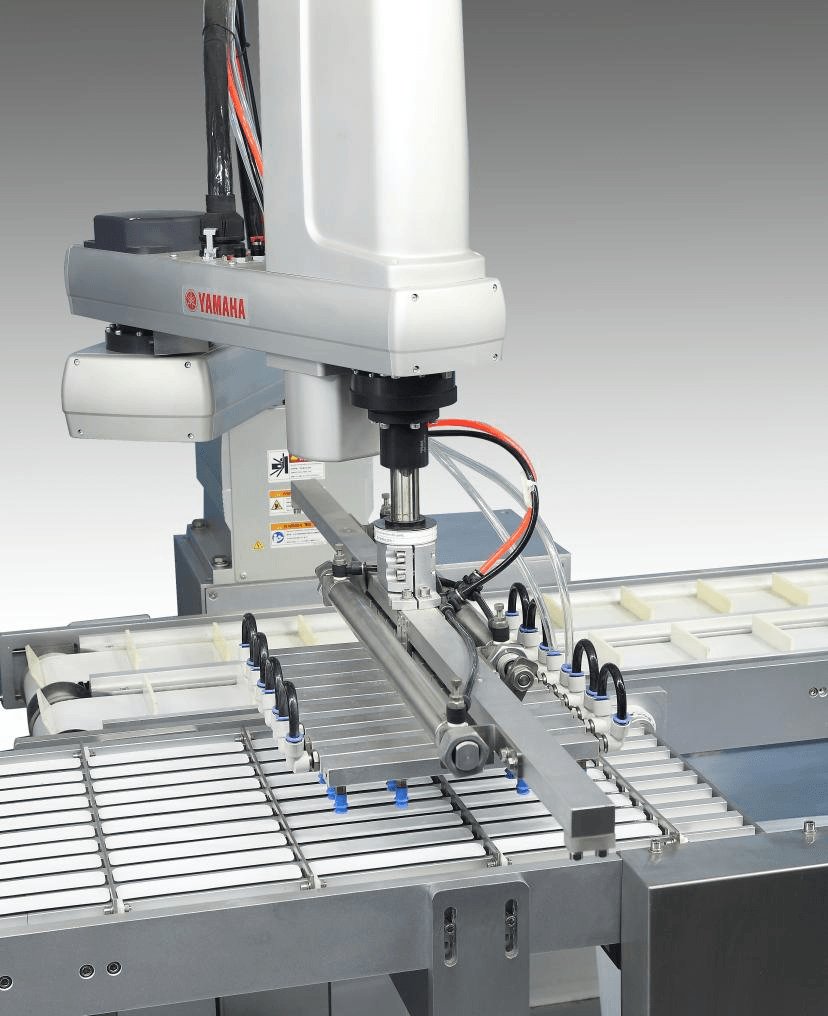 Yamaha 4-axis robot — syringe tray loading (vacuum gripper) — HIJ PBL-400S blister cartoning machine